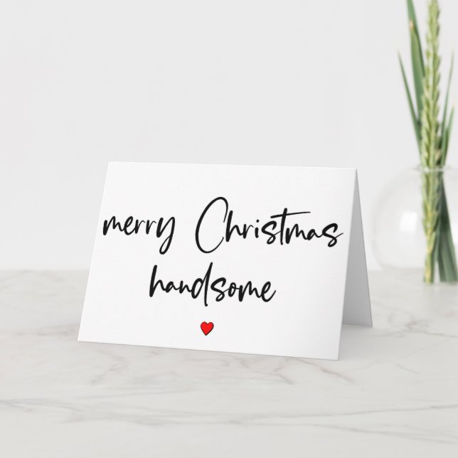 Tarjeta Feliz Navidad Handsome, Navidades de novios (Anverso)