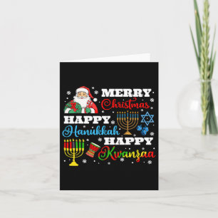 Tarjeta Feliz Navidad Hanukkah Kwanzaa Festividad judía af