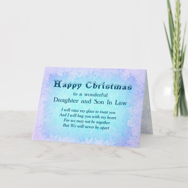 Tarjeta Feliz Navidad hija y yerno distancia (Anverso)