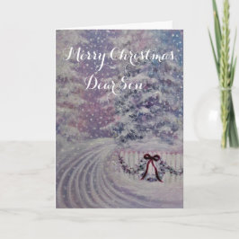 Tarjeta Feliz Navidad, hijo/tarjeta de vacaciones