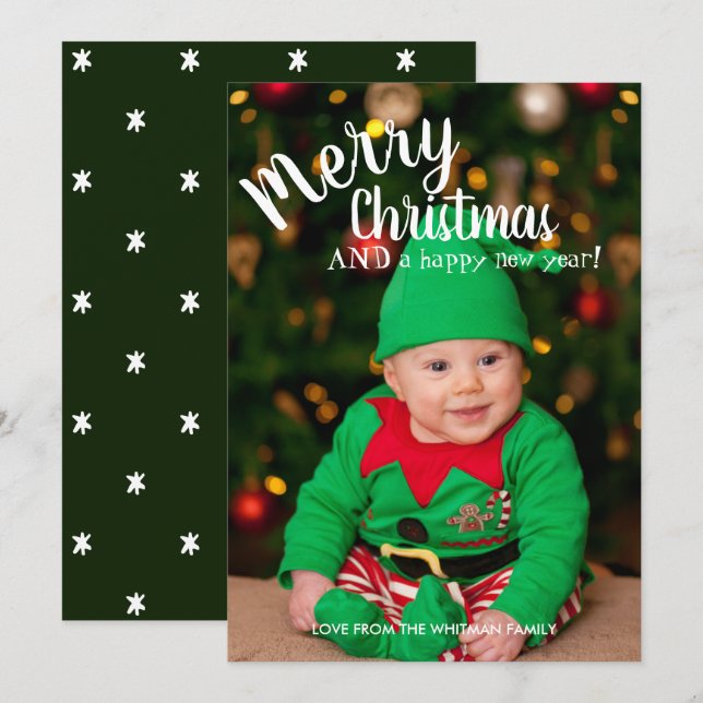 Tarjeta Feliz Navidad Holiday (Anverso / Reverso)