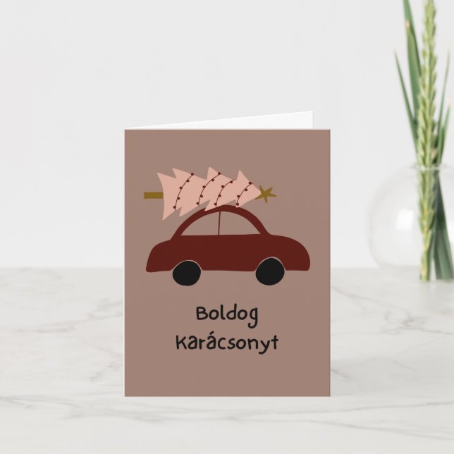 Tarjeta Feliz Navidad húngara de Navidad (Anverso)
