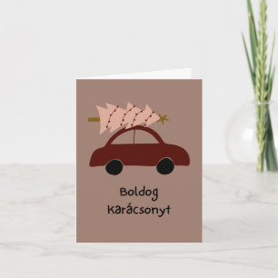 Tarjeta Feliz Navidad húngara de Navidad