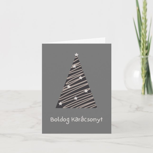 Tarjeta Feliz Navidad húngara de Navidad (Anverso)