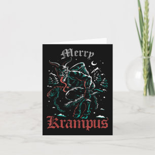 Tarjeta Feliz Navidad Krampus Xmas Horror Feo Malvado Paja
