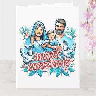 Tarjeta Feliz Navidad - La Sagrada Familia - Natividad