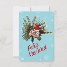 Feliz Navidad Lionfish Santa Flat