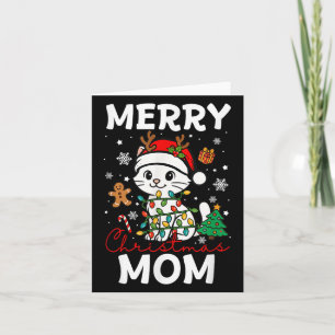 Tarjeta Feliz Navidad Mamá Santa Cat Funny Dueña De Lover