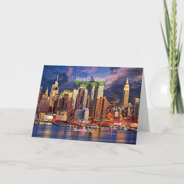 Tarjeta Feliz Navidad, Manhattan, Nueva York (Anverso)
