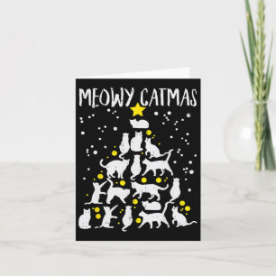 Tarjeta Feliz Navidad Meau Árbol de Navidad Catas Cristo g