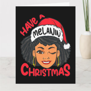 Tarjeta Feliz Navidad melanina Alegre Navidad Hermana Negr