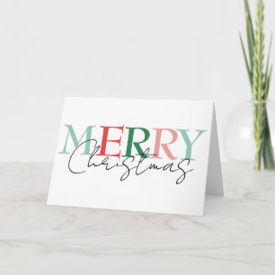 Tarjeta Feliz Navidad Minimalista Colorido Simple