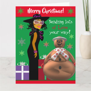 Tarjeta Feliz Navidad Mujeres Afroamericanas Navidad 