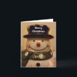 Tarjeta Feliz Navidad - muñeco de nieve<br><div class="desc">Feliz Navidad - espacio en blanco en el interior para su propia personalización o mensajes escritos a mano</div>