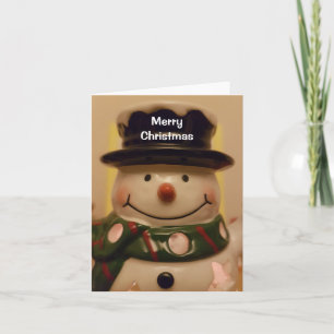 Tarjeta Feliz Navidad - Muñeco de nieve