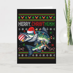 Tarjeta Feliz Navidad Musky Santa Musky Traje de Navidad F