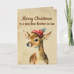 Tarjeta Feliz Navidad Muy Hermano Ciervo Cuñado