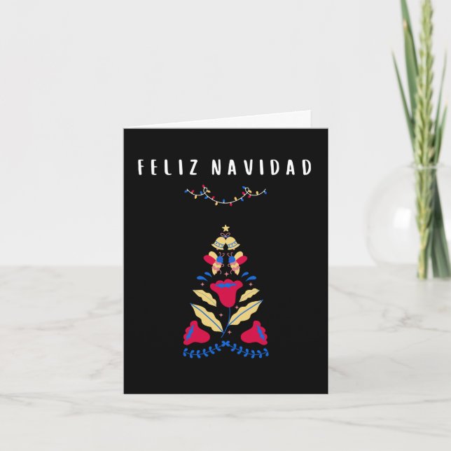 Tarjeta Feliz Navidad Navidad mexicana en español (Anverso)