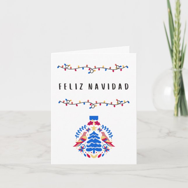 Tarjeta Feliz Navidad Navidad mexicana en español (Anverso)