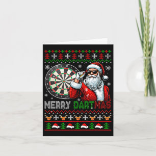 Tarjeta Feliz Navidad Navidad Santa Sungles jugando Dart S