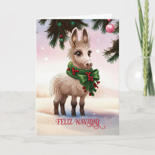 Tarjeta Feliz Navidad Navidades adoran burro burro