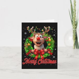 Tarjeta Feliz Navidad Navidades de renos de nariz roja nav