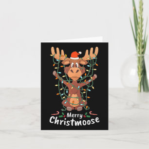 Tarjeta Feliz Navidad Navidades Moose Xmas Tree Lights