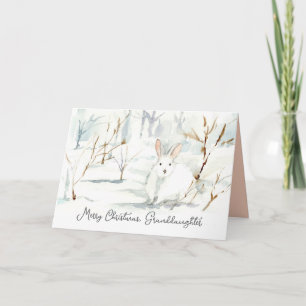 Tarjeta Feliz Navidad Nieta Conejo Blanco Nieve