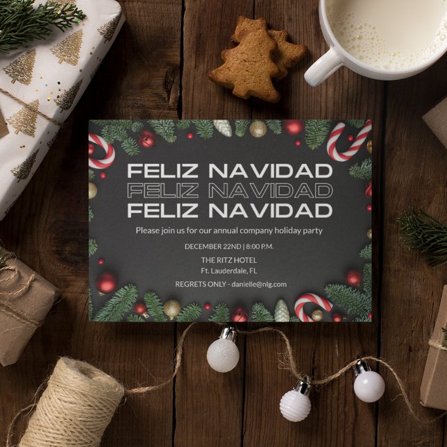 Tarjeta Feliz Navidad Office Empresa Navidad Fiesta (Feliz Navidad Office Company Christmas Party Card)