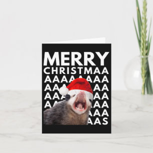 Tarjeta Feliz Navidad, Opossum gritando Diversión Hombres