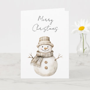 Tarjeta Feliz Navidad Orgánico Snowman