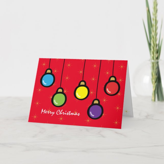Tarjeta Feliz Navidad Ornamentos Gold Star Saludo (Anverso)