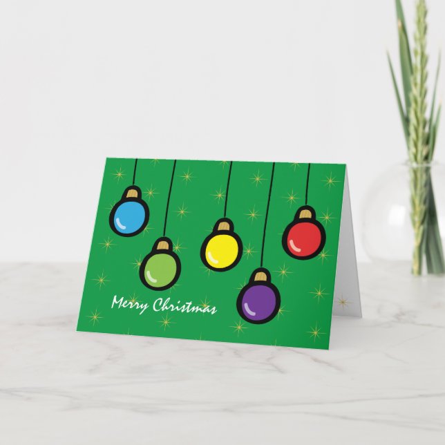 Tarjeta Feliz Navidad Ornamentos Gold Star Saludo (Anverso)