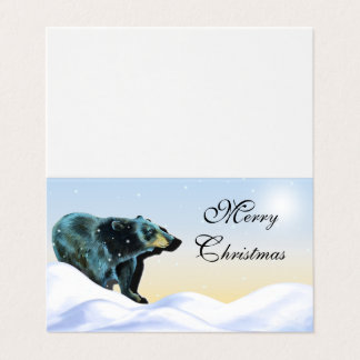 Tarjeta Feliz Navidad - Oso Negro en la Nieve