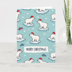 Tarjeta Feliz Navidad Osos Polares