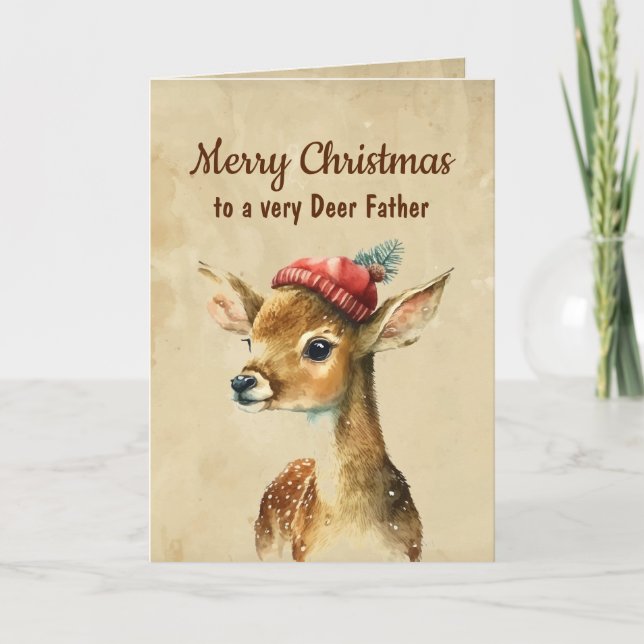 Tarjeta Feliz Navidad, Padre Muy Venado (Anverso)