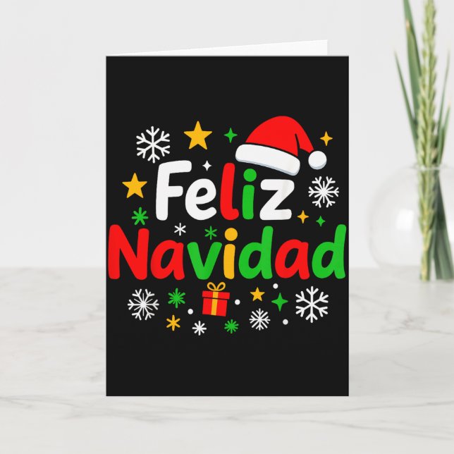 Tarjeta Feliz Navidad Pajamas Shirt, Cute Spanish Mexican  (Anverso)