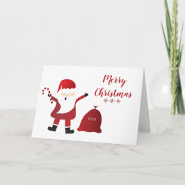 Tarjeta Feliz Navidad Papá Noel Ho Ho Ho Candy Cane