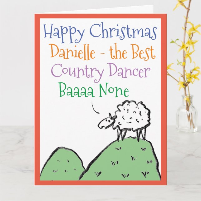 Tarjeta Feliz Navidad para Bailarín de Campo (flor amarilla)