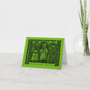 Tarjeta Feliz Navidad para el tío, Tres Gatos Sabios, Mago
