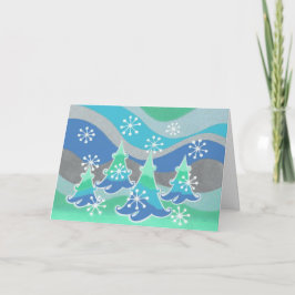 Tarjeta "Feliz Navidad" para los árboles de invier