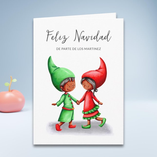 Tarjeta Feliz Navidad para los Navidades de los elfos negr (Subido por el creador)
