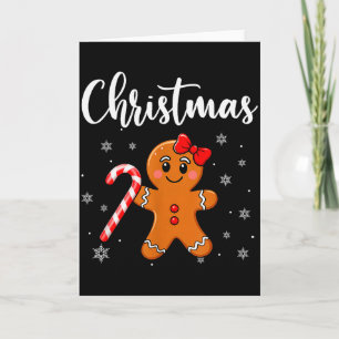 Tarjeta Feliz Navidad Pareja de Pan de Jengibre Pijama de 