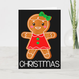 Tarjeta Feliz Navidad Pareja de Pan de Jengibre Pijama de 