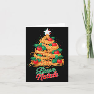 Tarjeta Feliz Navidad Pasta Espaguetis Italiana Divertida