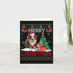 Tarjeta Feliz Navidad Pastor Australiano Pastor Perro Love