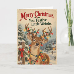 Tarjeta Feliz Navidad, pequeño bicho raro festivo – Divert