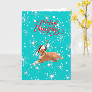 Tarjeta Feliz Navidad Perro Basenji 