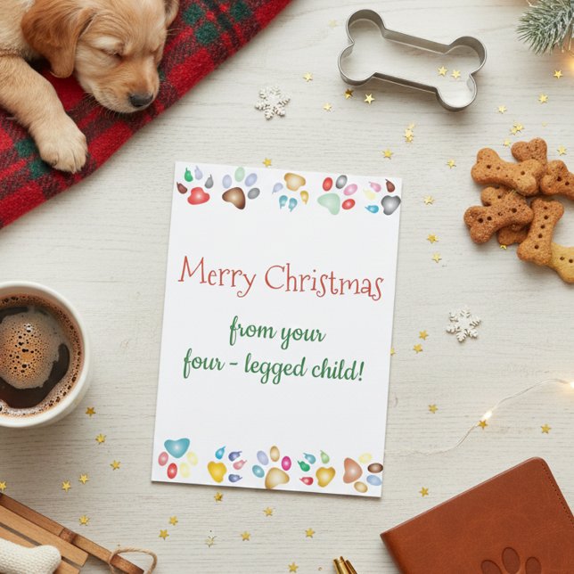 Tarjeta Feliz Navidad Perro Gato Hijo de Cuatro Patas (Subido por el creador)