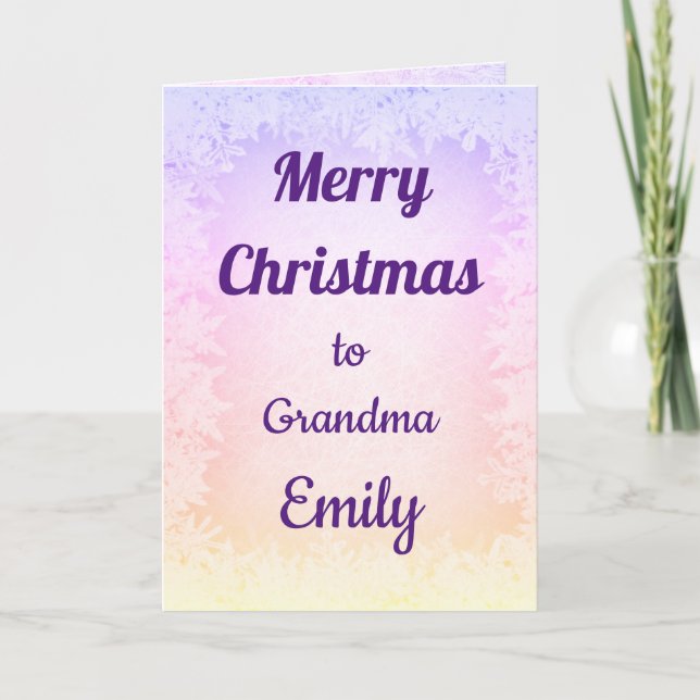 Tarjeta Feliz Navidad personalizado Abuela (Anverso)
